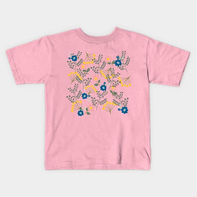Wildflowers Kids T-Shirt by Floflo art